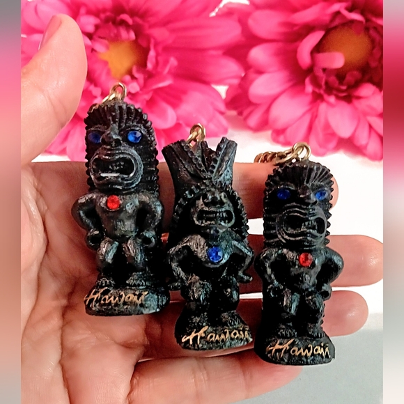 Lot of 6, Hawaii Tiki Gods Keychain Hilo Hattie Sculpted Souvenir Keyring - Picture 7 of 10